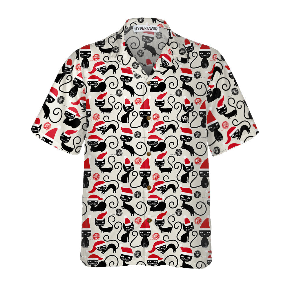 Luvik | Söpö kissateemainen hawaijipaita jouluksi, hauska Catmas T-paita, Paras joululahja