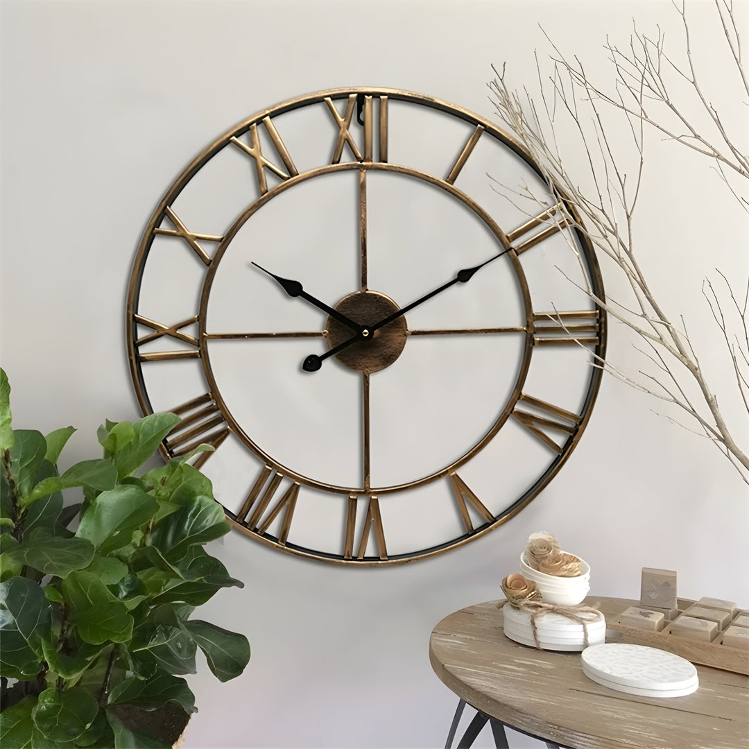 Romerske tall Jern Kunst Hengeklokke Stille Design | Luvikno