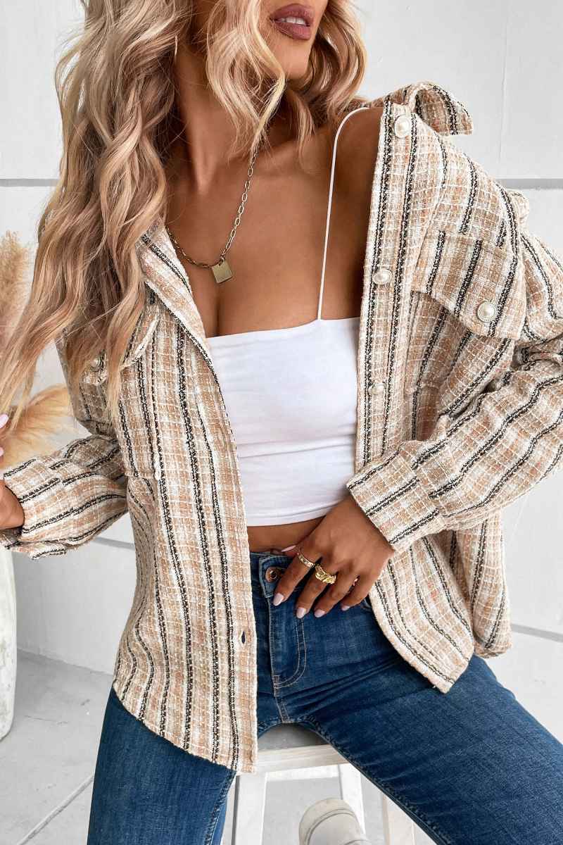 Luvik | Harvest Plaid Shacket - Beige