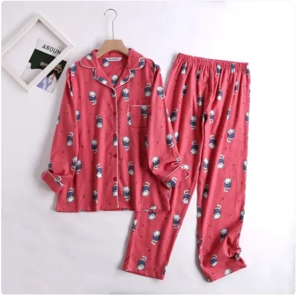 Luvik | naisten pyjama-setti eloisilla kuvioilla Kaksiosainen
