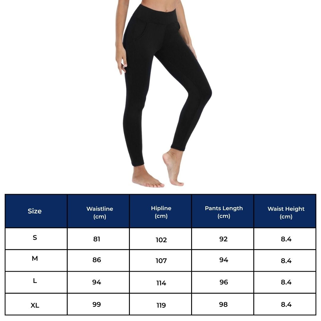 WarmFlex Høyde Waist Varme Fleece Leggings | Vinter Legging for Kaldt Vær - Varme Legging - for Utendørs Aktiviteter Luvikno