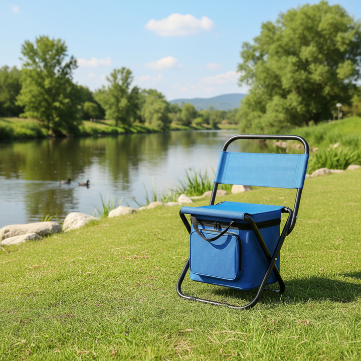 Moderne industrielle rektangulære Oxford-stoff stålpipe sammenleggbare camping stol ryggstøtte uten armer for hage og utendørs terrasse | Luvikno