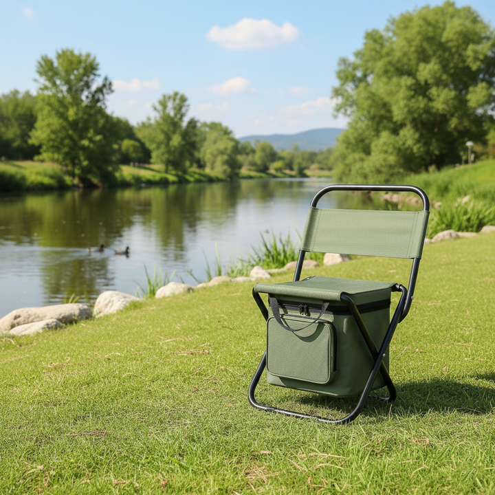 Moderne industrielle rektangulære Oxford-stoff stålpipe sammenleggbare camping stol ryggstøtte uten armer for hage og utendørs terrasse | Luvikno