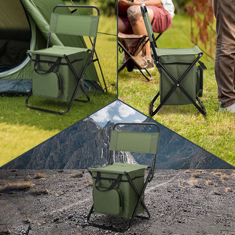 Moderne industrielle rektangulære Oxford-stoff stålpipe sammenleggbare camping stol ryggstøtte uten armer for hage og utendørs terrasse | Luvikno