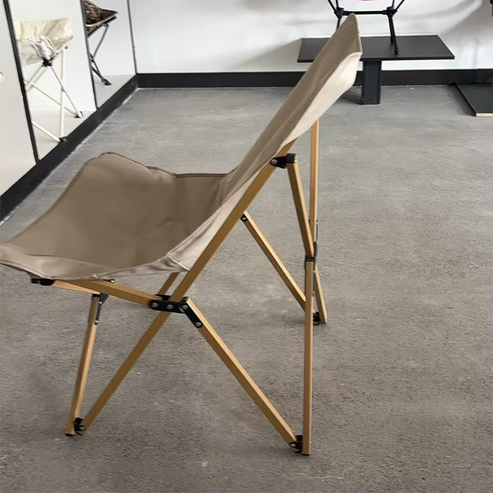 Moderne industriell Oxford-stoff hardware sammenleggbart campingstol ryggstøtte for utendørs terrasse | Luvikno