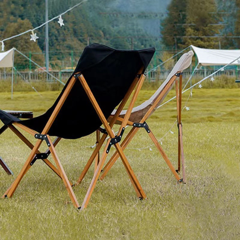 Moderne industriell Oxford-stoff hardware sammenleggbart campingstol ryggstøtte for utendørs terrasse | Luvikno