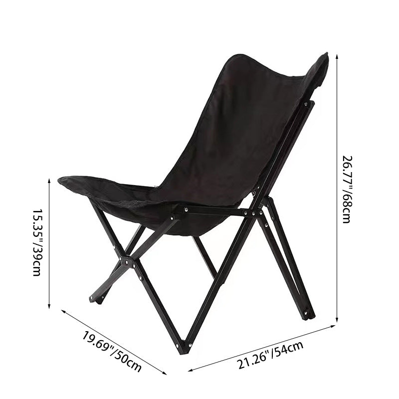 Moderne industriell Oxford-stoff hardware sammenleggbart campingstol ryggstøtte for utendørs terrasse | Luvikno
