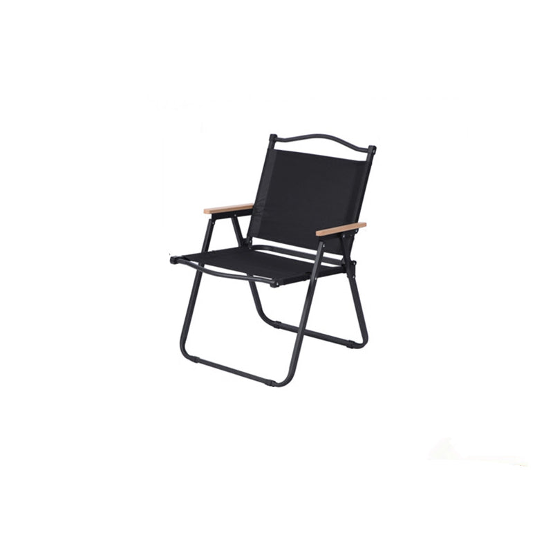 Moderne Minimalistisk Rektangel Bøk Tre Karbon Stål Oxford Stoff Utendørs Sammenleggbar Camping Stol Ryggstøtte Armlene For Hage | Luvikno