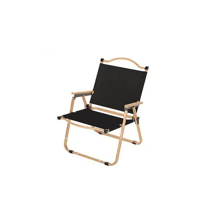 Moderne Minimalistisk Rektangel Bøk Tre Karbon Stål Oxford Stoff Utendørs Sammenleggbar Camping Stol Ryggstøtte Armlene For Hage | Luvikno