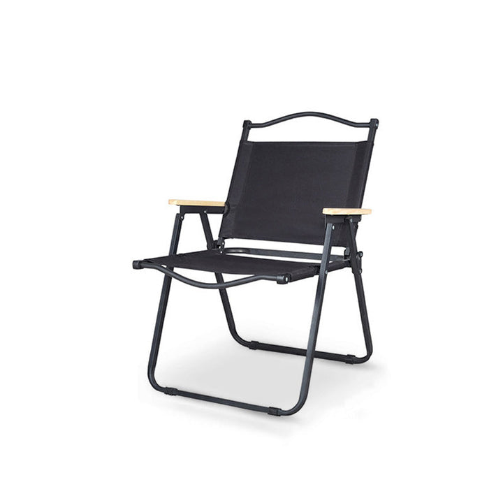 Moderne Minimalistisk Rektangulær Utendørs Karbonstål Aluminium Legert Bøk Tre Oxford Stoff PET Sammenleggbar Bærbar Avtakbar Camping Stol Ryggstøtte Armlene For Hage | Luvikno