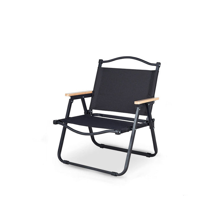 Moderne Minimalistisk Rektangulær Utendørs Karbonstål Aluminium Legert Bøk Tre Oxford Stoff PET Sammenleggbar Bærbar Avtakbar Camping Stol Ryggstøtte Armlene For Hage | Luvikno