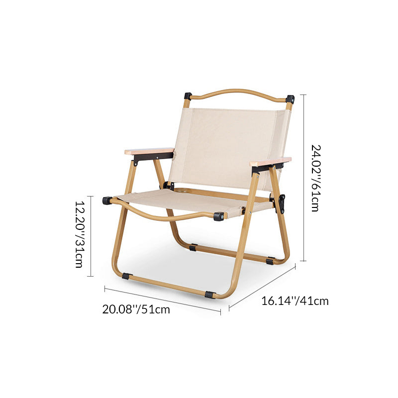 Moderne Minimalistisk Rektangulær Utendørs Karbonstål Aluminium Legert Bøk Tre Oxford Stoff PET Sammenleggbar Bærbar Avtakbar Camping Stol Ryggstøtte Armlene For Hage | Luvikno