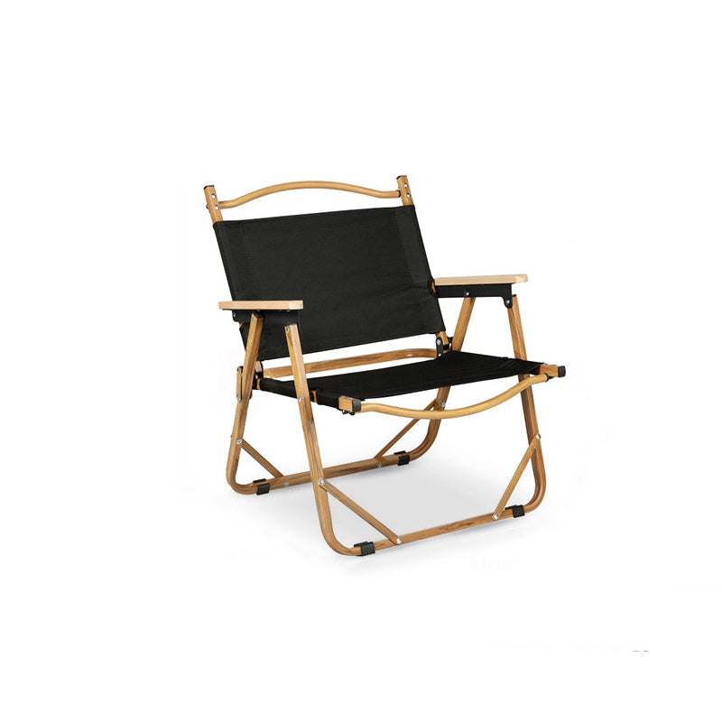 Moderne Minimalistisk Rektangulær Utendørs Karbonstål Aluminium Legert Bøk Tre Oxford Stoff PET Sammenleggbar Bærbar Avtakbar Camping Stol Ryggstøtte Armlene For Hage | Luvikno