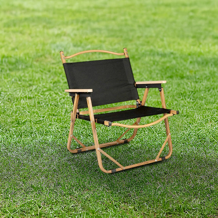 Moderne Minimalistisk Rektangulær Utendørs Karbonstål Aluminium Legert Bøk Tre Oxford Stoff PET Sammenleggbar Bærbar Avtakbar Camping Stol Ryggstøtte Armlene For Hage | Luvikno