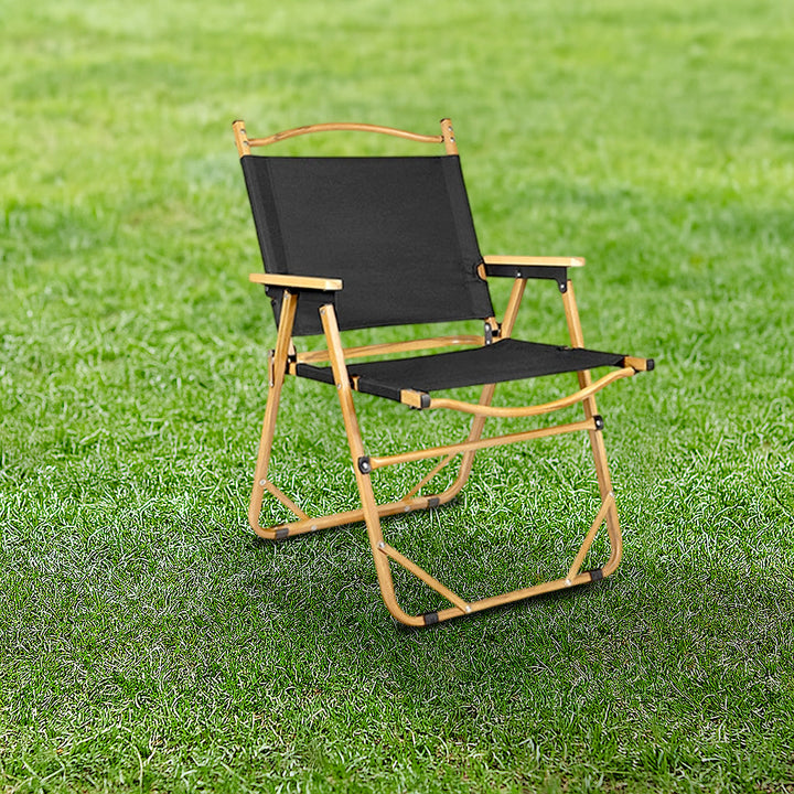 Moderne Minimalistisk Rektangulær Utendørs Karbonstål Aluminium Legert Bøk Tre Oxford Stoff PET Sammenleggbar Bærbar Avtakbar Camping Stol Ryggstøtte Armlene For Hage | Luvikno