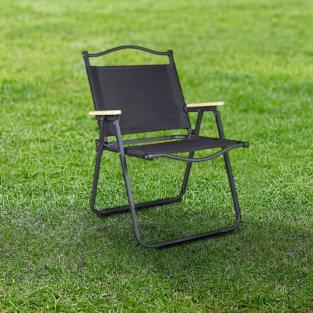 Moderne Minimalistisk Rektangulær Utendørs Karbonstål Aluminium Legert Bøk Tre Oxford Stoff PET Sammenleggbar Bærbar Avtakbar Camping Stol Ryggstøtte Armlene For Hage | Luvikno