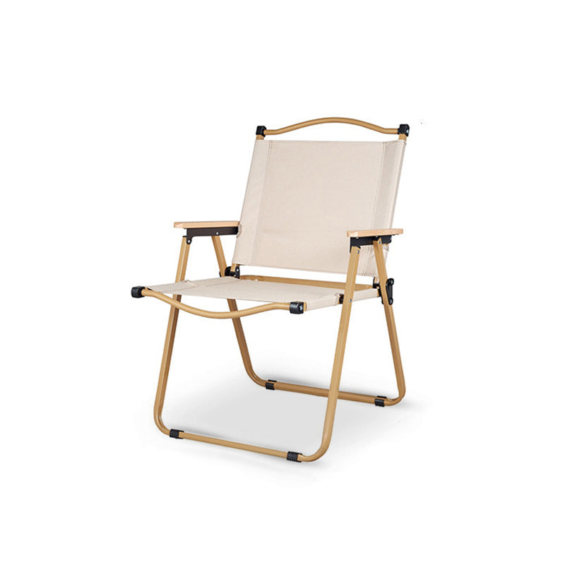 Moderne Minimalistisk Rektangulær Utendørs Karbonstål Aluminium Legert Bøk Tre Oxford Stoff PET Sammenleggbar Bærbar Avtakbar Camping Stol Ryggstøtte Armlene For Hage | Luvikno