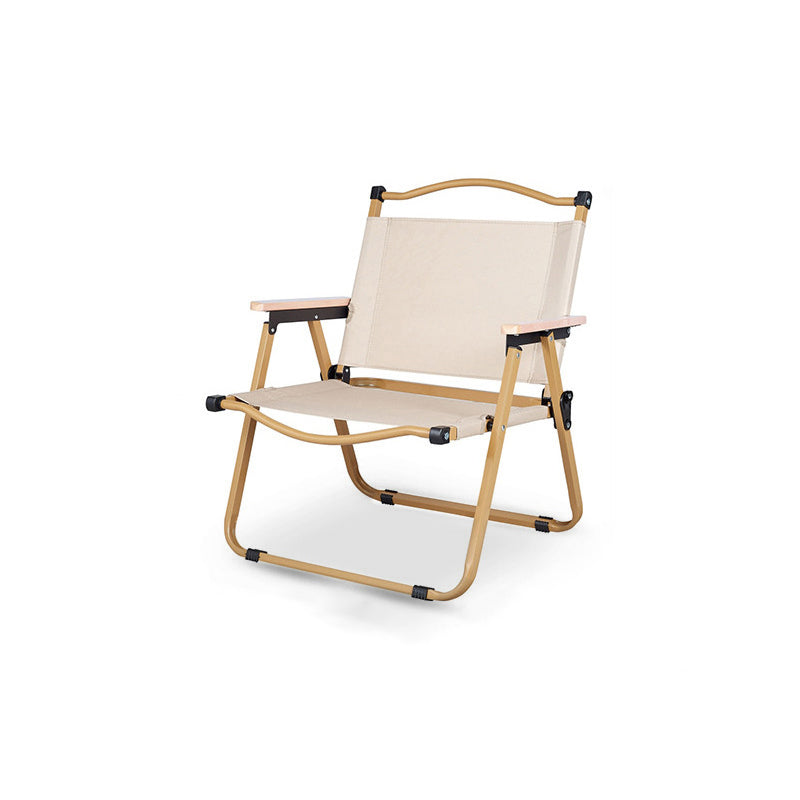 Moderne Minimalistisk Rektangulær Utendørs Karbonstål Aluminium Legert Bøk Tre Oxford Stoff PET Sammenleggbar Bærbar Avtakbar Camping Stol Ryggstøtte Armlene For Hage | Luvikno