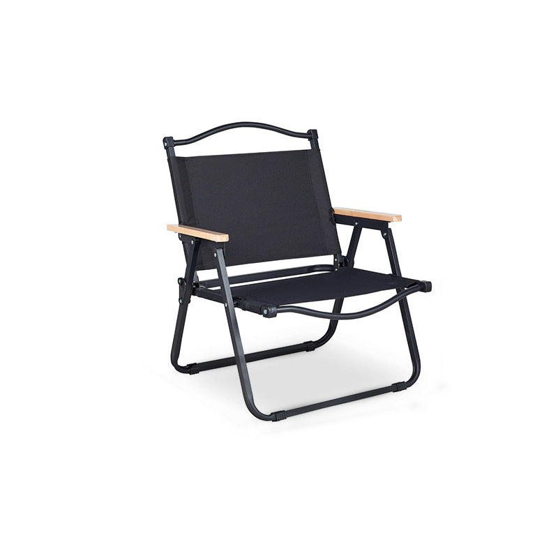 Moderne Minimalistisk Rektangulær Utendørs Karbonstål Aluminium Legert Bøk Tre Oxford Stoff PET Sammenleggbar Bærbar Avtakbar Camping Stol Ryggstøtte Armlene For Hage | Luvikno