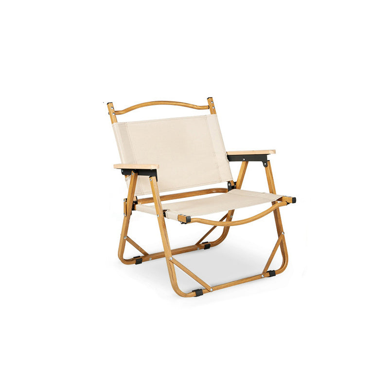 Moderne Minimalistisk Rektangulær Utendørs Karbonstål Aluminium Legert Bøk Tre Oxford Stoff PET Sammenleggbar Bærbar Avtakbar Camping Stol Ryggstøtte Armlene For Hage | Luvikno