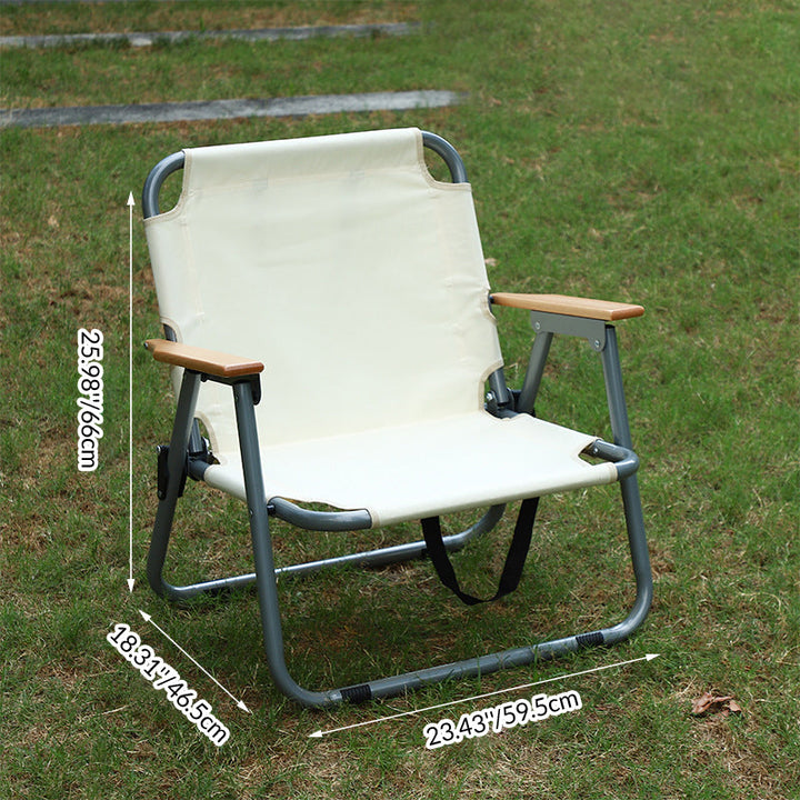Moderne Minimalistisk Rekke Carbon Stål Oxford Stoff Sammenleggbar Camping Stol Ryggstøtte Armlene For Hage | Luvikno