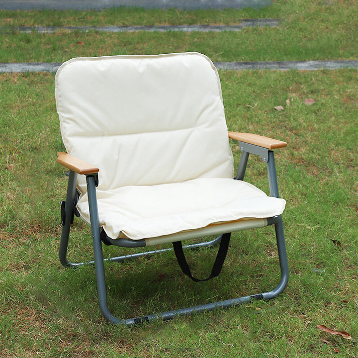 Moderne Minimalistisk Rekke Carbon Stål Oxford Stoff Sammenleggbar Camping Stol Ryggstøtte Armlene For Hage | Luvikno