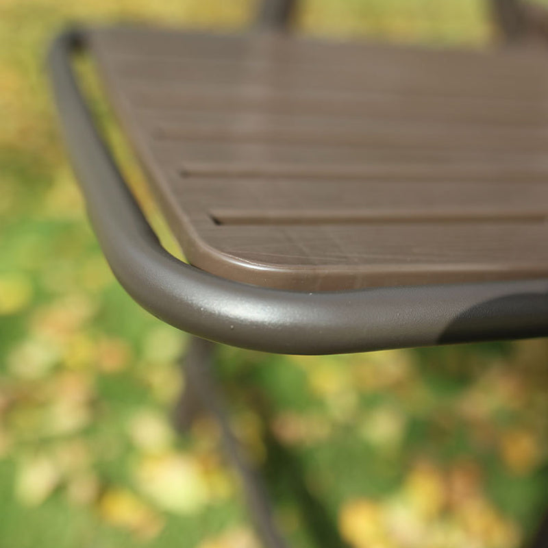 Moderne Enkelhet Vanntett Rektangulær Karbonstål PVC Sammenleggbar Campingstol Ryggstøtte Armlene For Hage | Luvikno