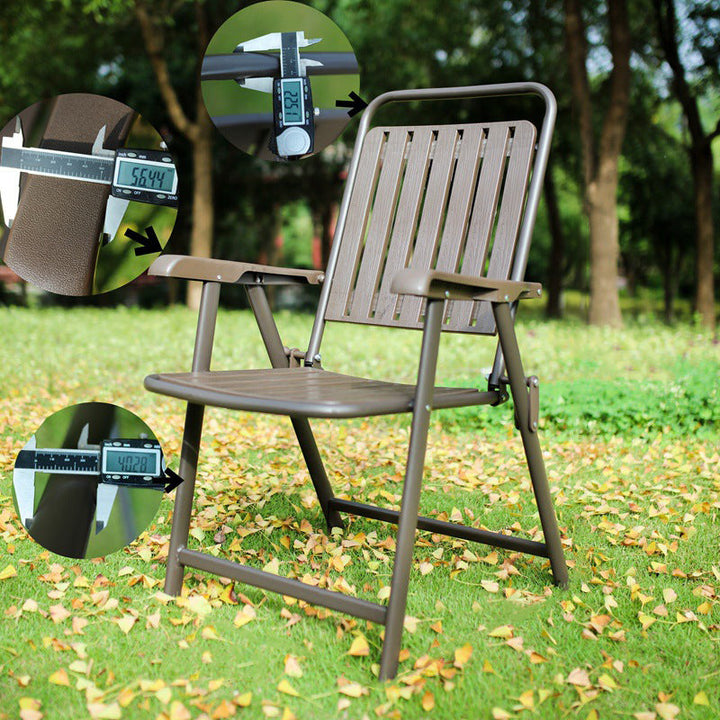 Moderne Enkelhet Vanntett Rektangulær Karbonstål PVC Sammenleggbar Campingstol Ryggstøtte Armlene For Hage | Luvikno