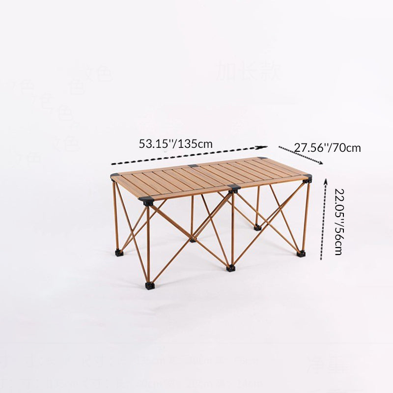 Moderne Enkelhet Firkantet Rektangel Aluminium Jern Utendørs Sammenleggbar Camping Kaffebord 1-Nivå For Hage | Luvikno
