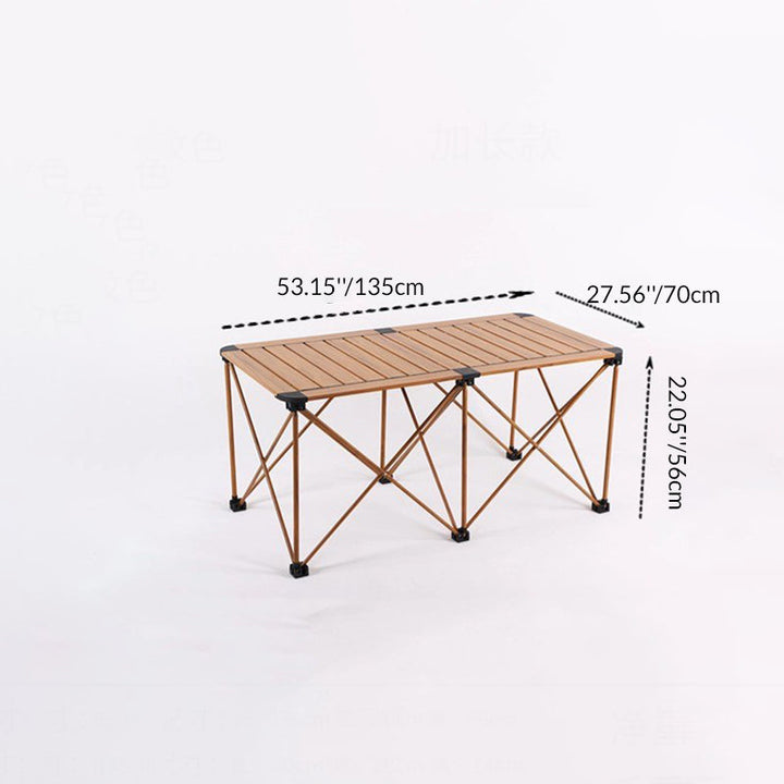 Moderne Enkelhet Firkantet Rektangel Aluminium Jern Utendørs Sammenleggbar Camping Kaffebord 1-Nivå For Hage | Luvikno