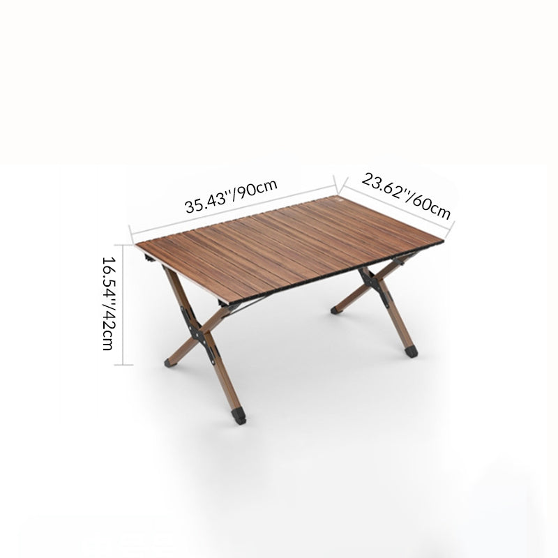 Moderne Minimalistisk Rektangel Karbonstål Utendørs Sammenleggbar Camping Kaffe Bord 1-Nivå For Hage | Luvikno