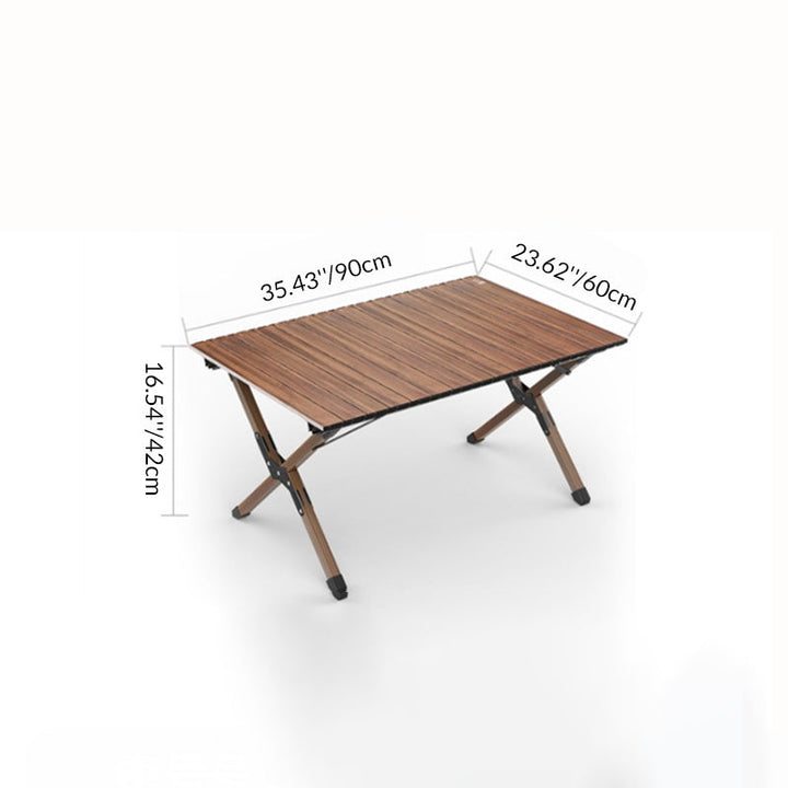 Moderne Minimalistisk Rektangel Karbonstål Utendørs Sammenleggbar Camping Kaffe Bord 1-Nivå For Hage | Luvikno