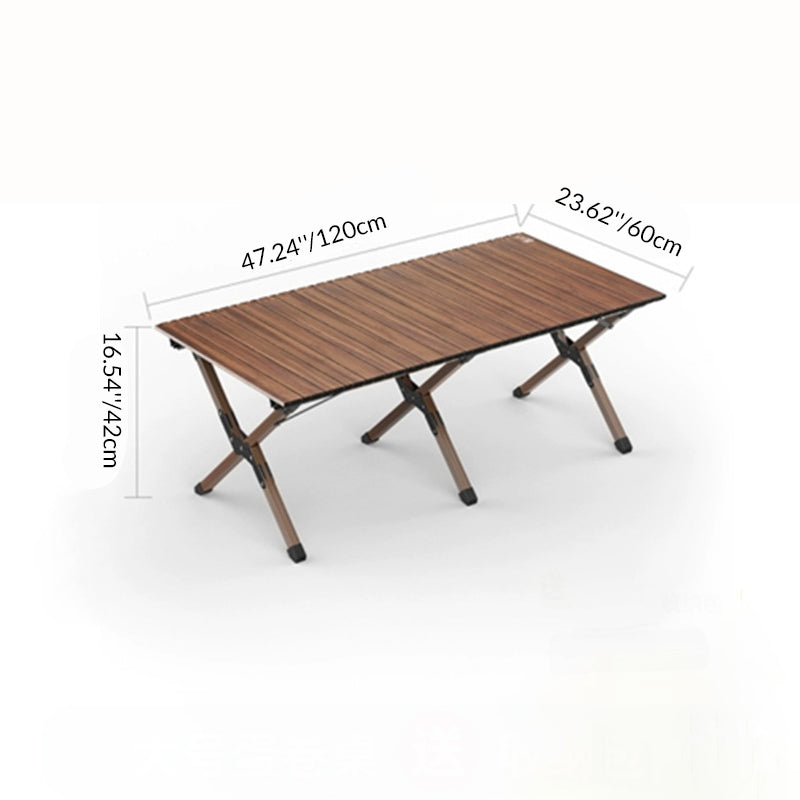 Moderne Minimalistisk Rektangel Karbonstål Utendørs Sammenleggbar Camping Kaffe Bord 1-Nivå For Hage | Luvikno