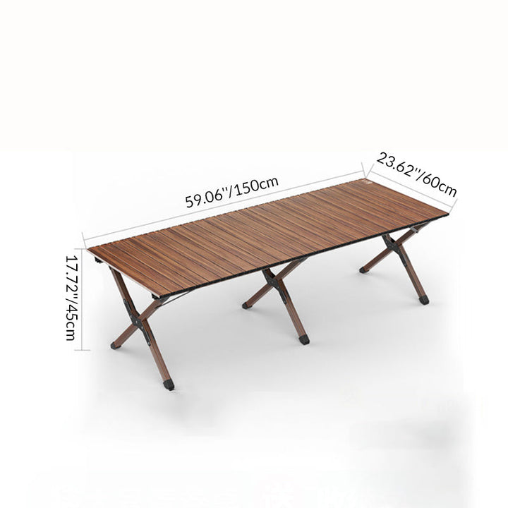 Moderne Minimalistisk Rektangel Karbonstål Utendørs Sammenleggbar Camping Kaffe Bord 1-Nivå For Hage | Luvikno