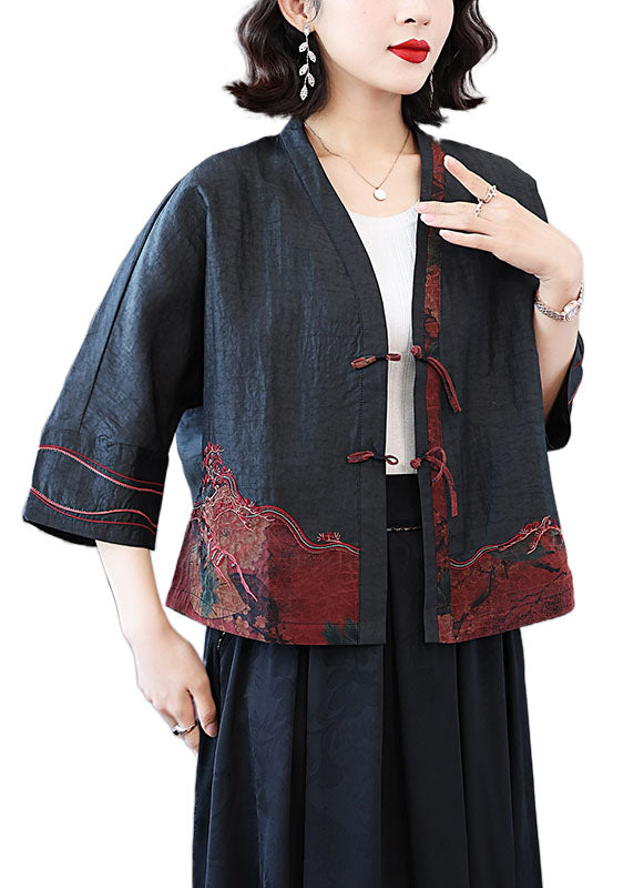 Luvik | Jakker i silke-patchwork brodert med svarte franser