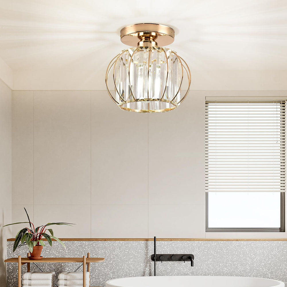 Krystall Taklampe med Gull Innfesting Luvikno