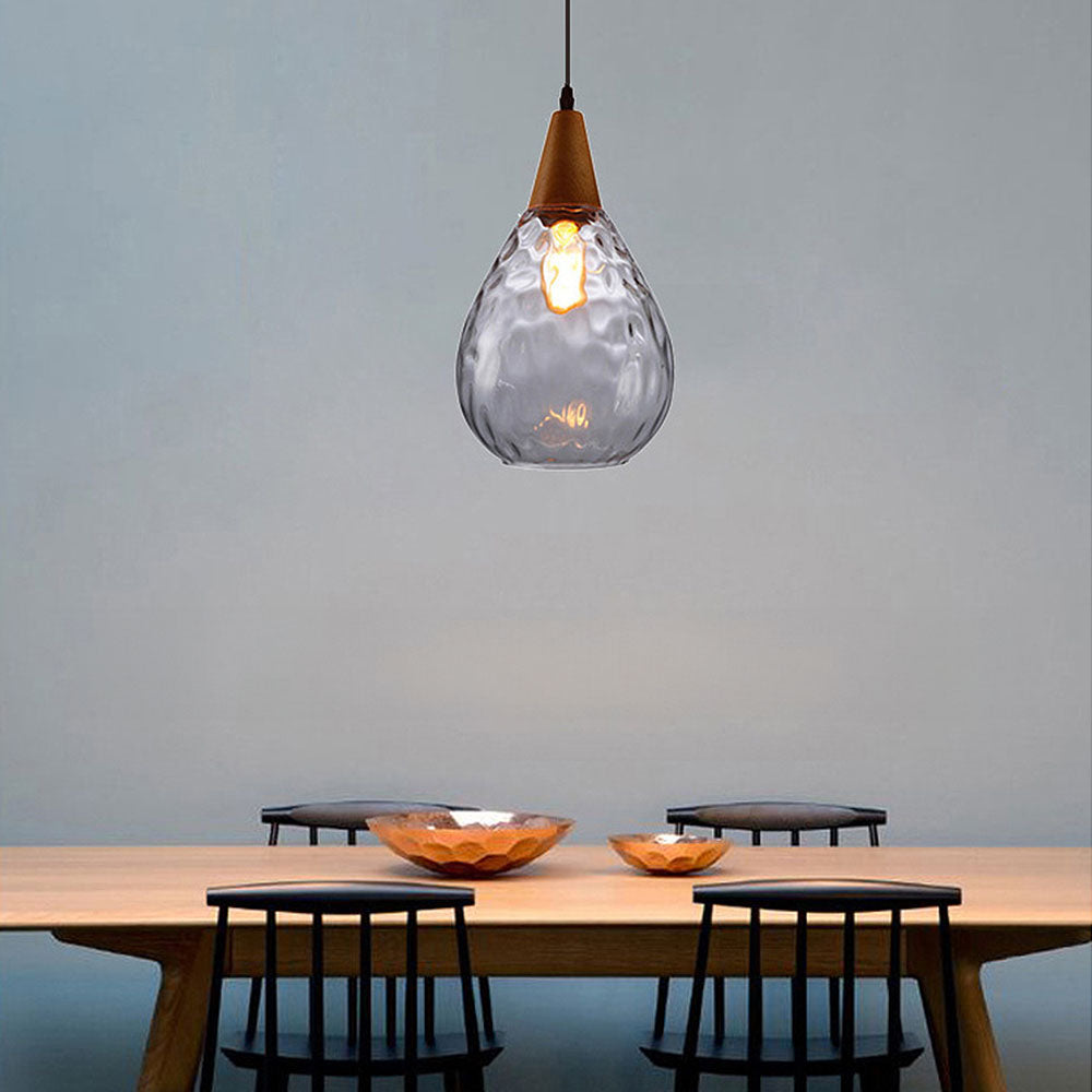 Vintage Tear Drop Glass Pendant Ceiling Light for Dining Room | Luvikno