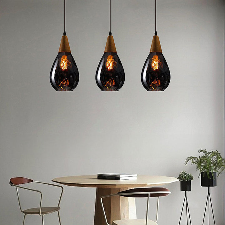 Vintage Tear Drop Glass Pendant Ceiling Light for Dining Room | Luvikno