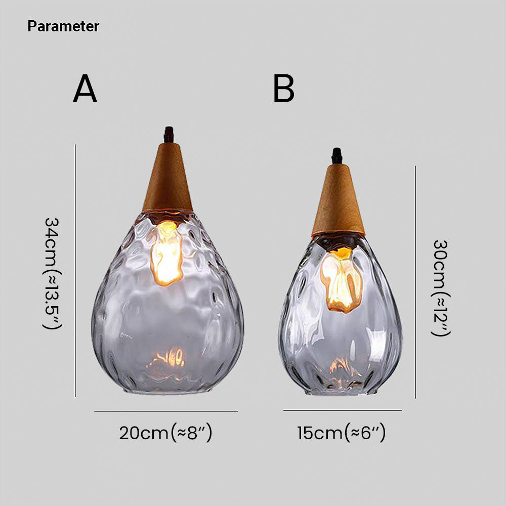 Vintage Tear Drop Glass Pendant Ceiling Light for Dining Room | Luvikno