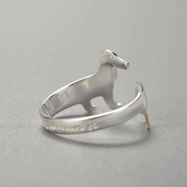 Dachshund Hund 925 Sølv Justerbar Ring | Luvikno