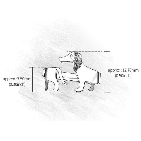 Dachshund Hund 925 Sølv Justerbar Ring | Luvikno