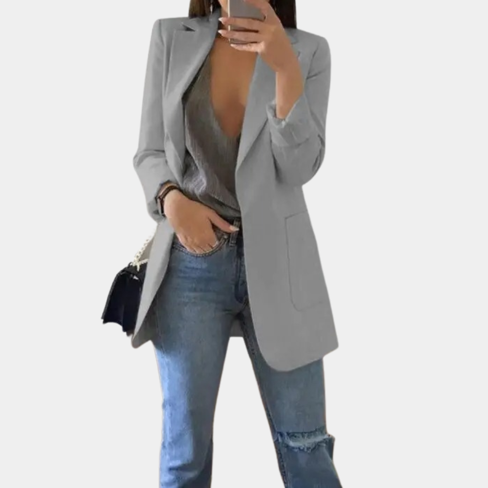 Luvik | Klassinen Avoin Etu Pitkä Blazer Naisten Blazer