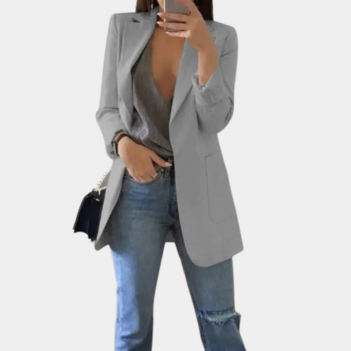 Luvik | Klassinen Avoin Etu Pitkä Blazer Naisten Blazer