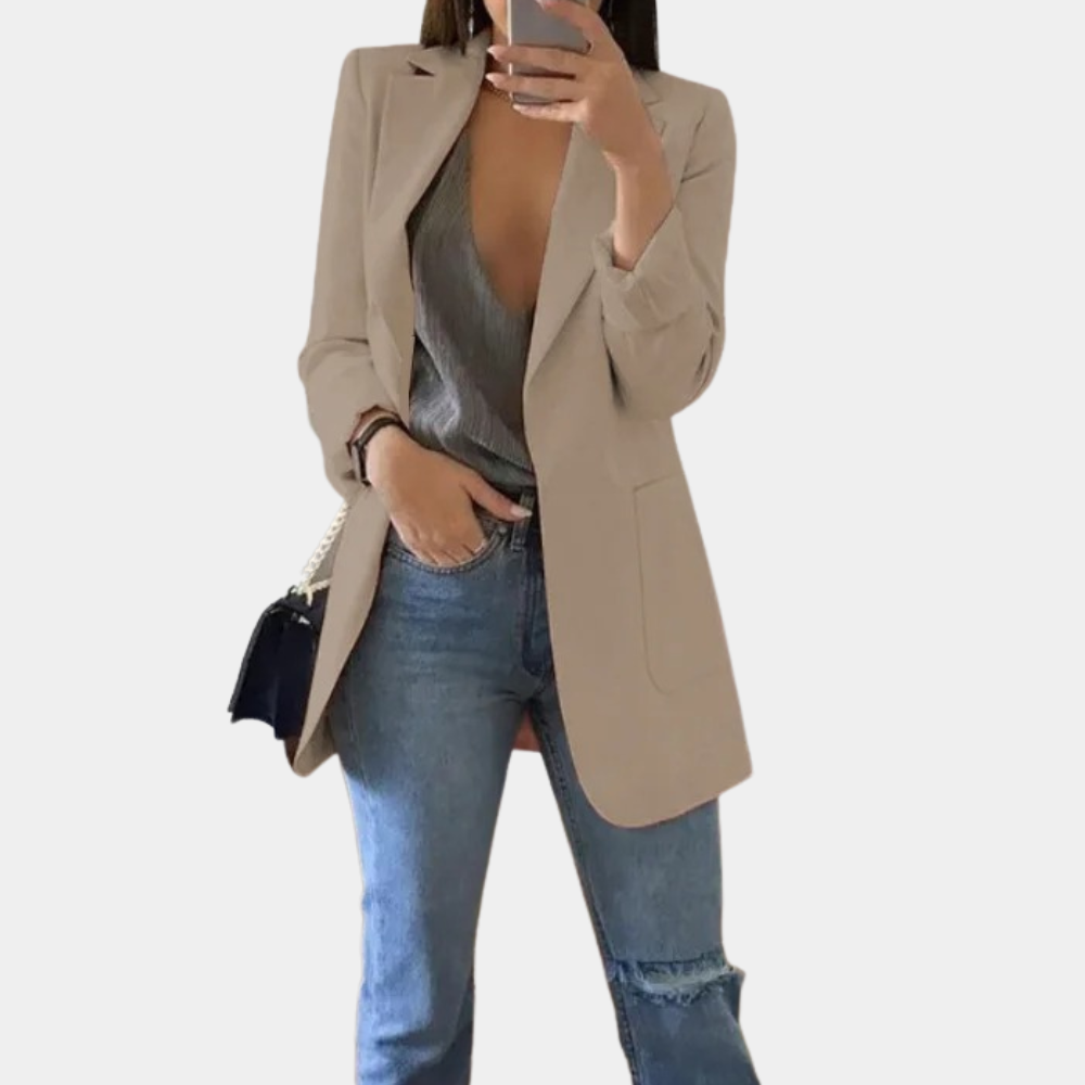 Luvik | Klassinen Avoin Etu Pitkä Blazer Naisten Blazer