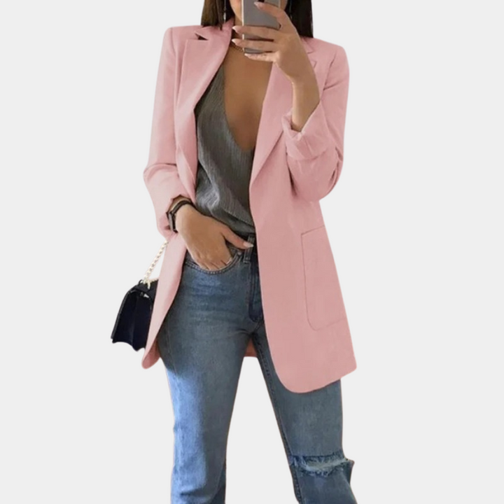 Luvik | Klassinen Avoin Etu Pitkä Blazer Naisten Blazer