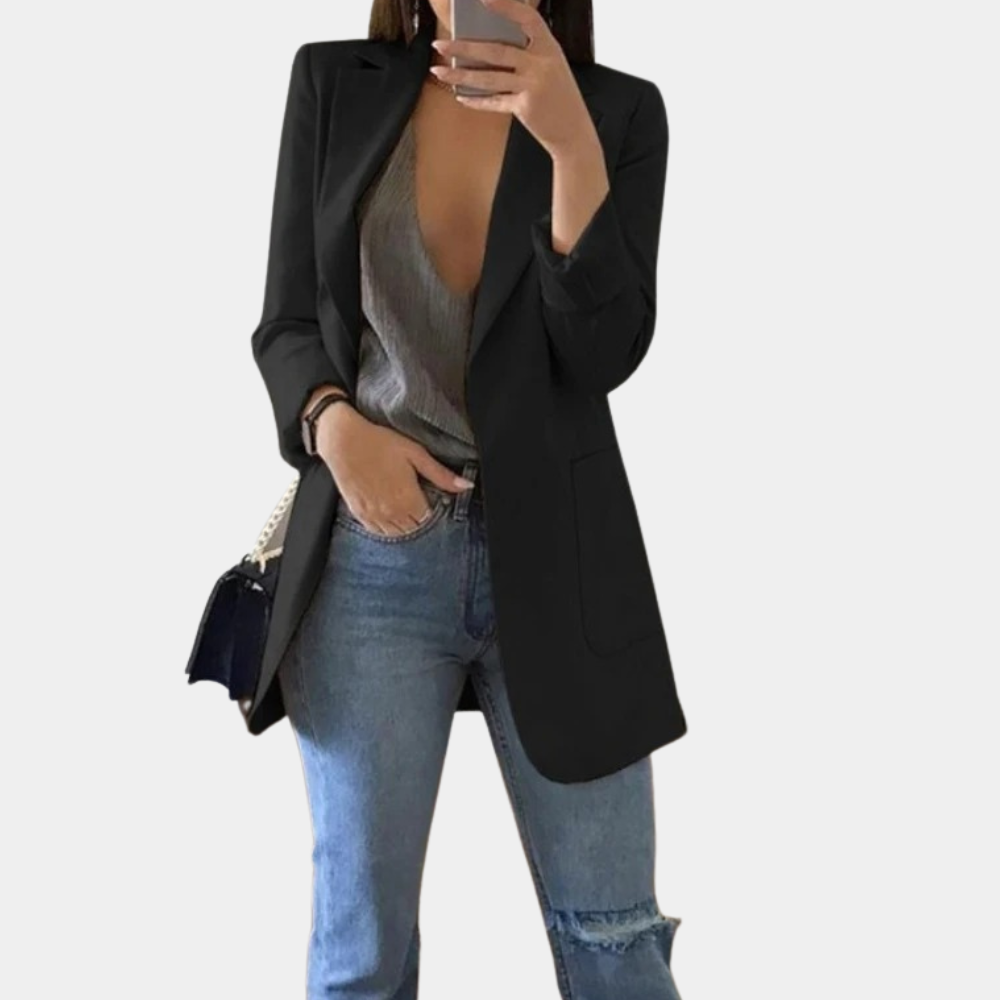 Luvik | Klassinen Avoin Etu Pitkä Blazer Naisten Blazer