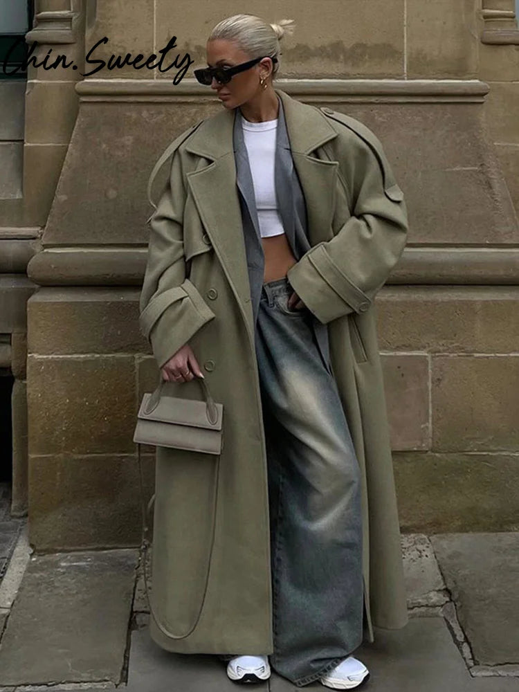 Luvik | Naisten takki - Elegantti ja mukava takki vyöllä ja kaksoispainikkeilla kylmille päiville