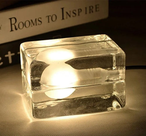 Luvikno | Clarylume Glass Bordlampe | Blending LED Lys | Krystallklar Design | For Soverom, Kontor & Stue