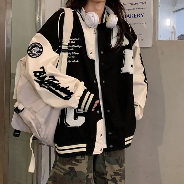 Luvik | Naisten Vintage Bomber Baseball Takki Plus-kokona