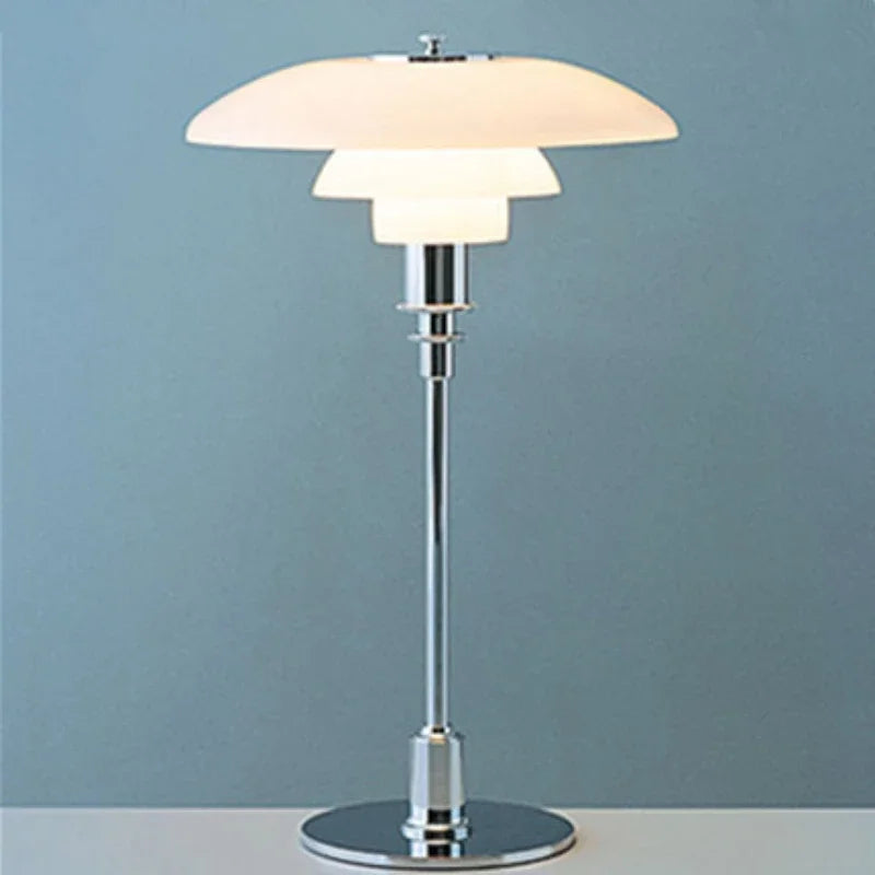 Nordisk skrivebordslampe laget av glass – Minimalistisk LED skrivebelysning, moderne og elegant, ideell for kontor og stue | Luvikno